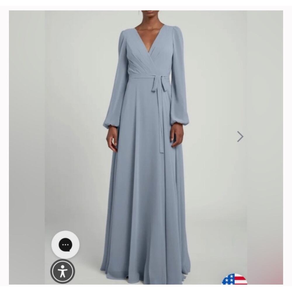 Jenny Yoo Collection idris chambray luxe chiffon maxi bridesmaid dress 12